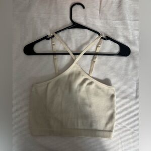 COLSIE tan halter crop top Size M